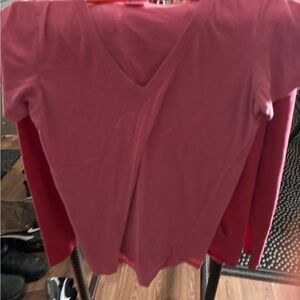 PINK Victoria's Secret Long Sleeve V-Neck Tee - Rose